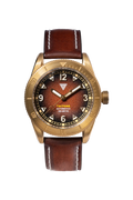 Orologio Vertigo Tritone bronzo con quadrante roccia rossa vista frontale