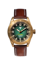 Orologio Vertigo Tritone bronzo con quadrante verde oceano vista frontale