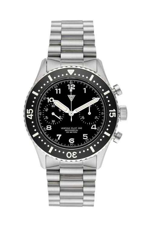 Vertigo Pilot One V2 The Black – Mechanical Chronograph